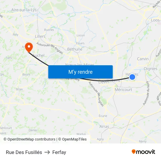 Rue Des Fusillés to Ferfay map