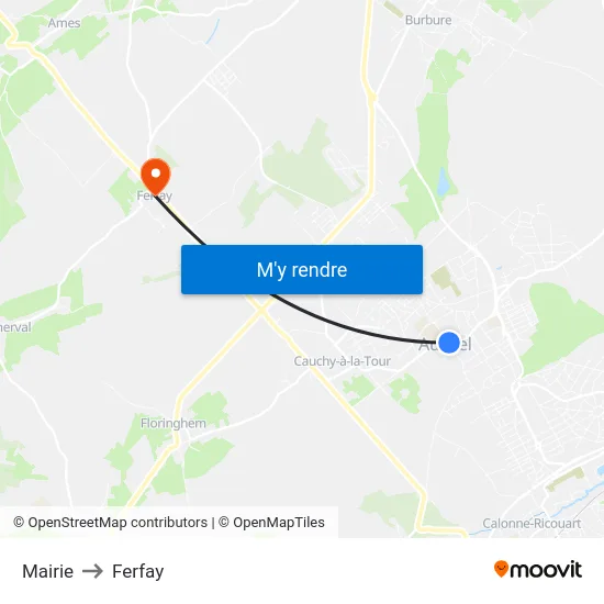 Mairie to Ferfay map