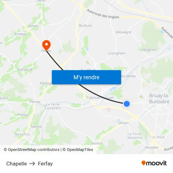 Chapelle to Ferfay map