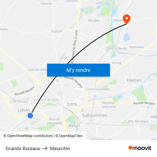 Grands Bureaux to Meurchin map