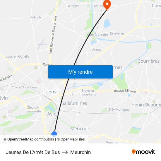 Jeunes De L’Arrêt De Bus to Meurchin map