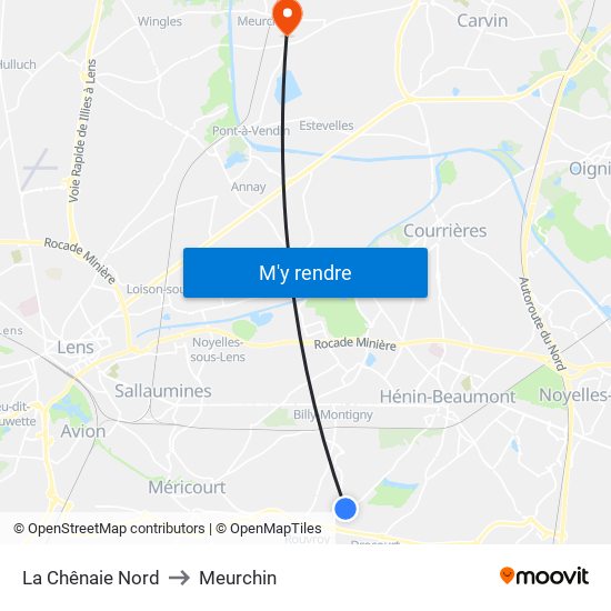 La Chênaie Nord to Meurchin map