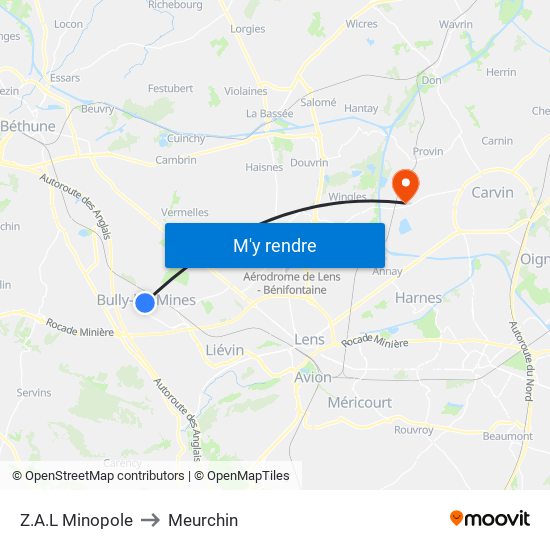 Z.A.L Minopole to Meurchin map