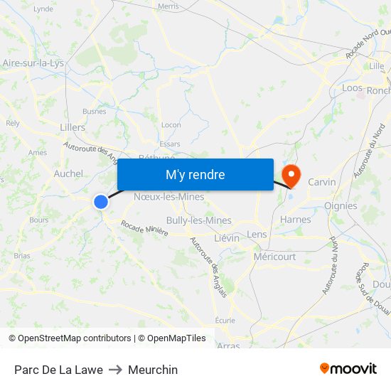 Parc De La Lawe to Meurchin map