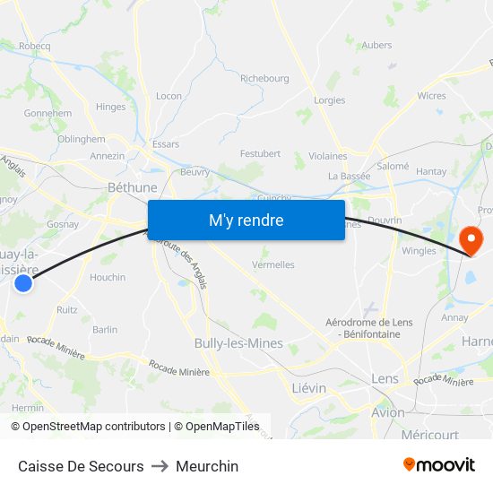 Caisse De Secours to Meurchin map