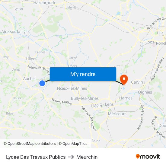 Lycee Des Travaux Publics to Meurchin map