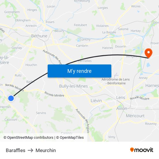 Baraffles to Meurchin map