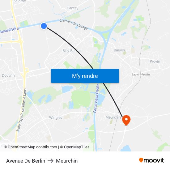 Avenue De Berlin to Meurchin map