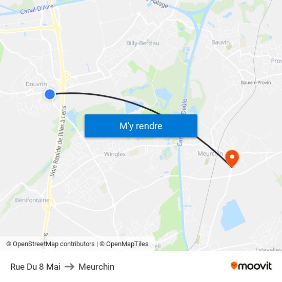 Rue Du 8 Mai to Meurchin map