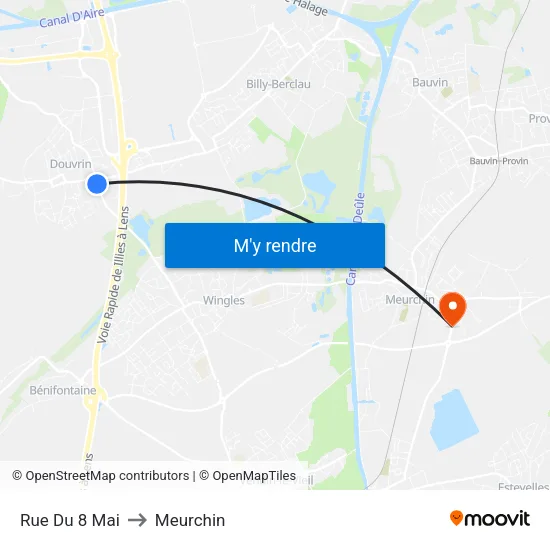 Rue Du 8 Mai to Meurchin map
