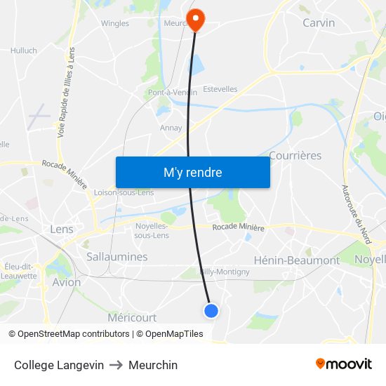 College Langevin to Meurchin map