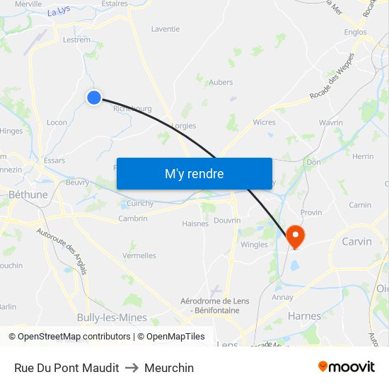 Rue Du Pont Maudit to Meurchin map