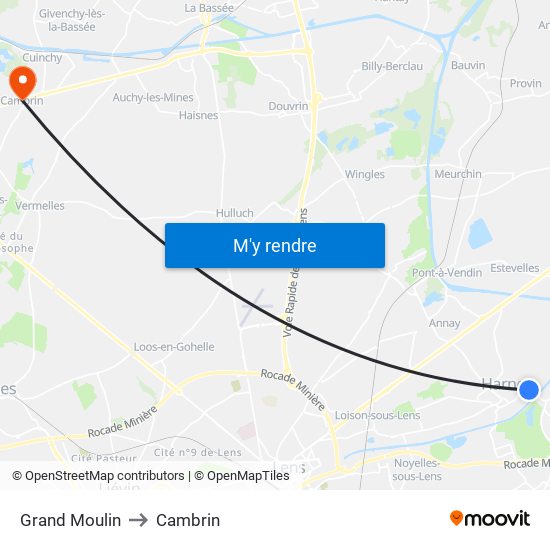 Grand Moulin to Cambrin map