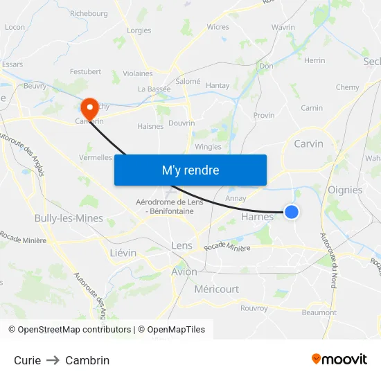 Curie to Cambrin map