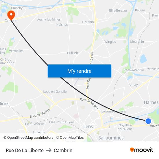 Rue De La Liberte to Cambrin map