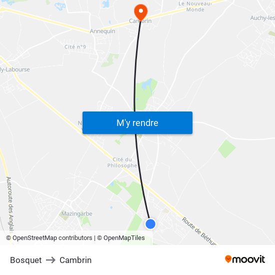 Bosquet to Cambrin map