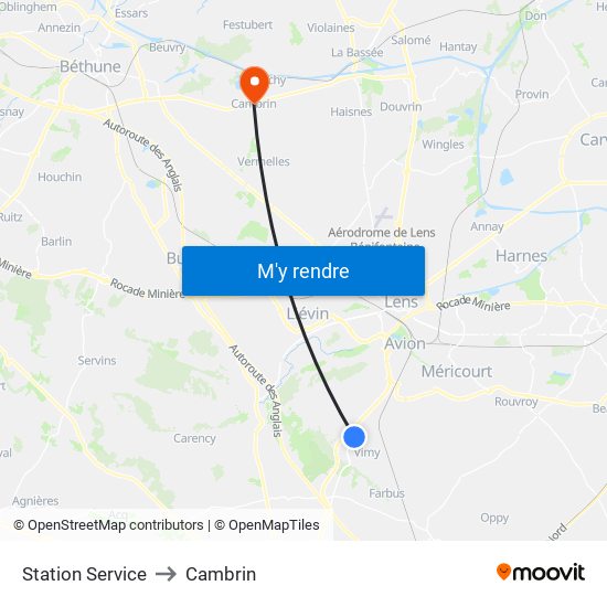 Station Service to Cambrin map