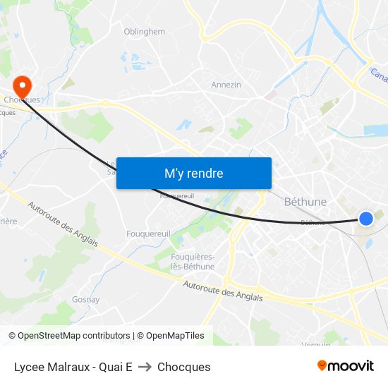Lycee Malraux - Quai E to Chocques map