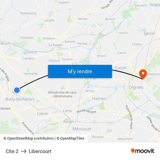 Cite 2 to Libercourt map