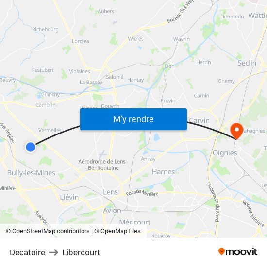 Decatoire to Libercourt map