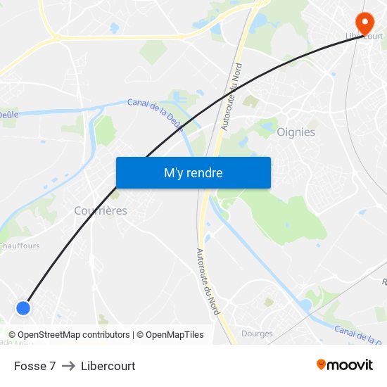 Fosse 7 to Libercourt map
