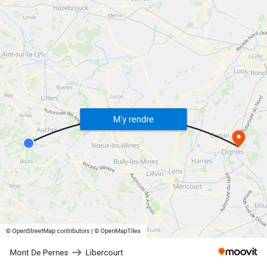 Mont De Pernes to Libercourt map