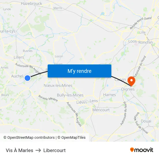 Vis À Marles to Libercourt map