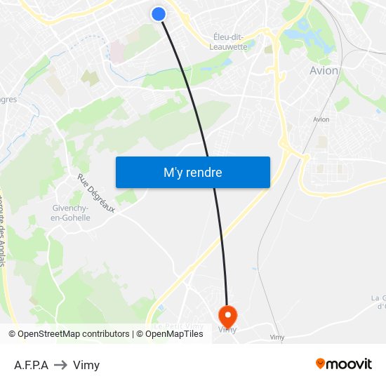 A.F.P.A to Vimy map