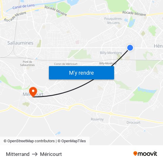 Mitterrand to Méricourt map