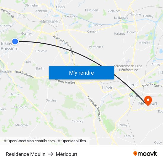 Residence Moulin to Méricourt map