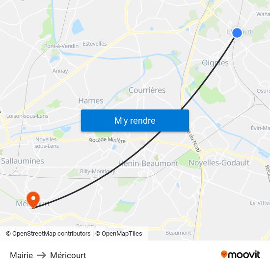 Mairie to Méricourt map