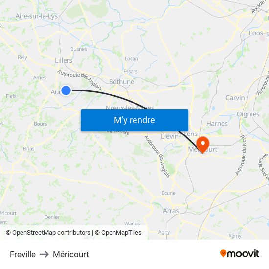 Freville to Méricourt map