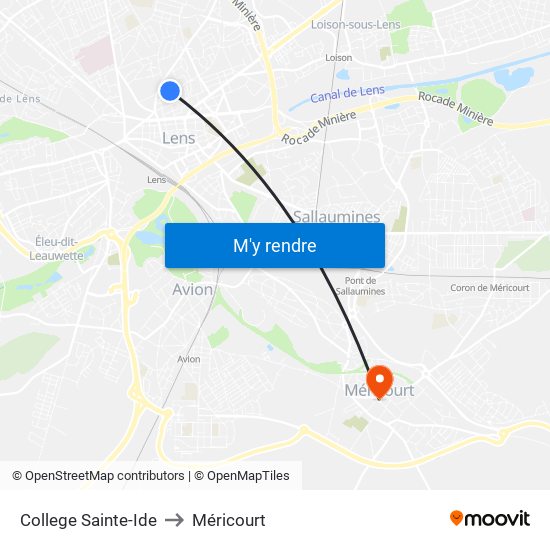 College Sainte-Ide to Méricourt map