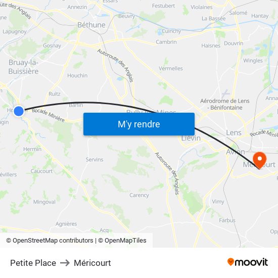 Petite Place to Méricourt map