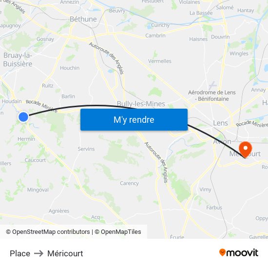 Place to Méricourt map