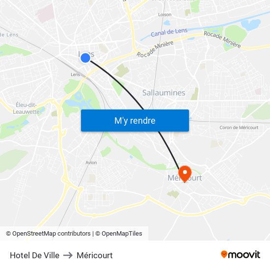 Hotel De Ville to Méricourt map