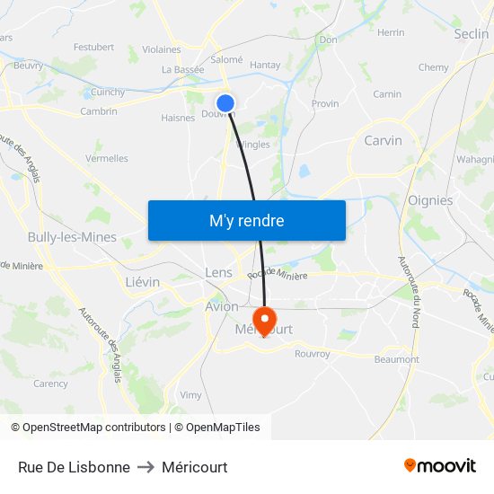 Rue De Lisbonne to Méricourt map