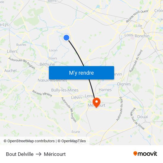 Bout Delville to Méricourt map