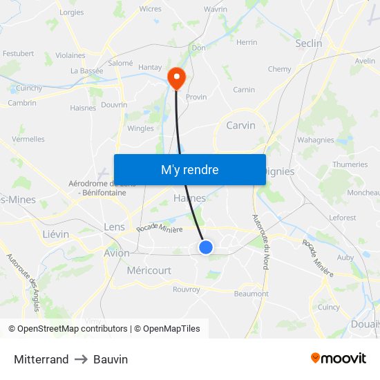 Mitterrand to Bauvin map