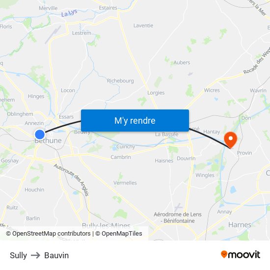 Sully to Bauvin map