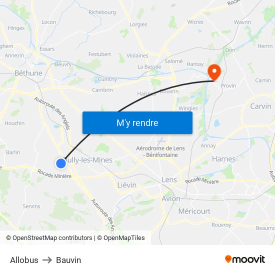 Allobus to Bauvin map