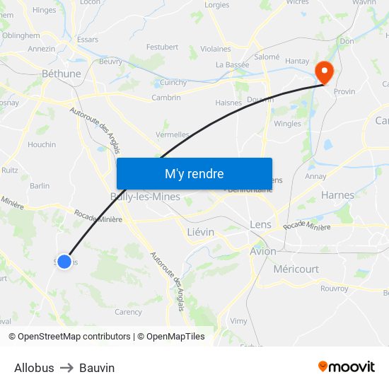 Allobus to Bauvin map