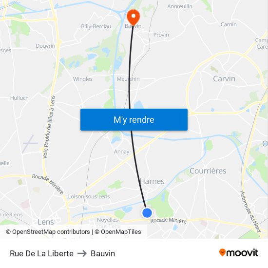 Rue De La Liberte to Bauvin map