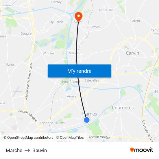 Marche to Bauvin map