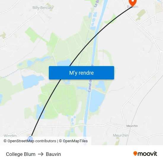 College Blum to Bauvin map