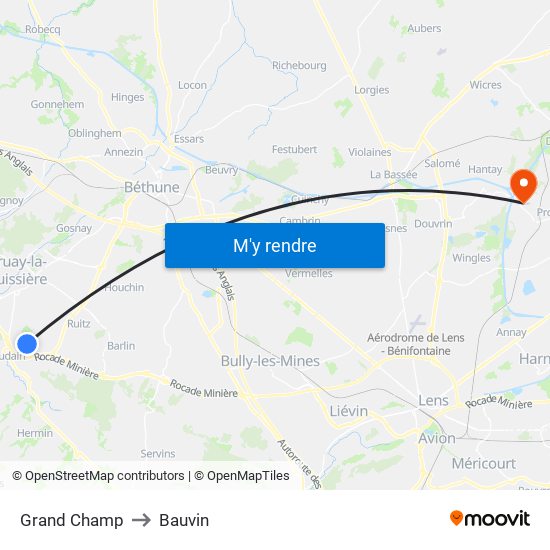 Grand Champ to Bauvin map