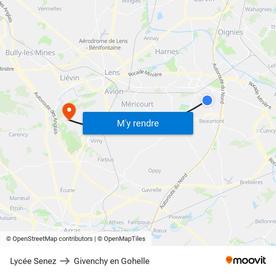 Lycée Senez to Givenchy en Gohelle map
