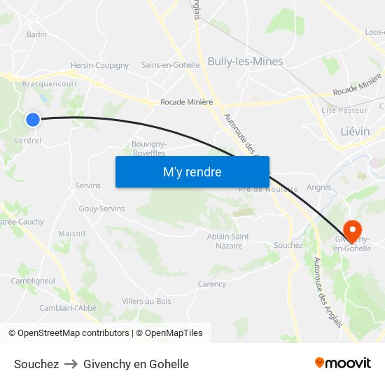 Souchez to Givenchy en Gohelle map