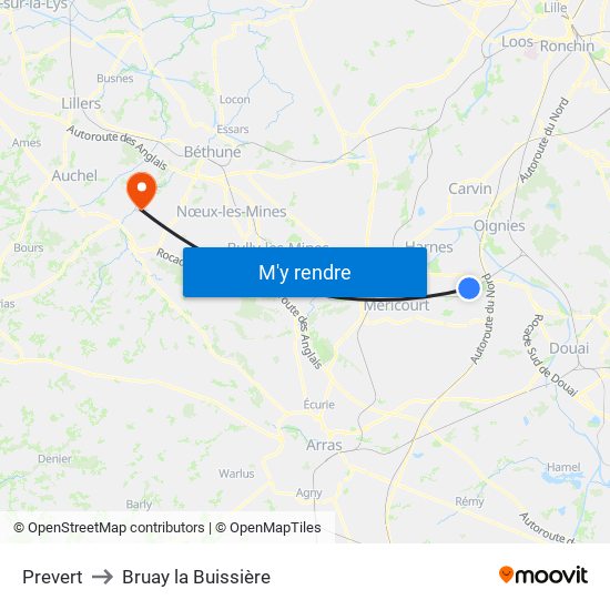 Prevert to Bruay la Buissière map