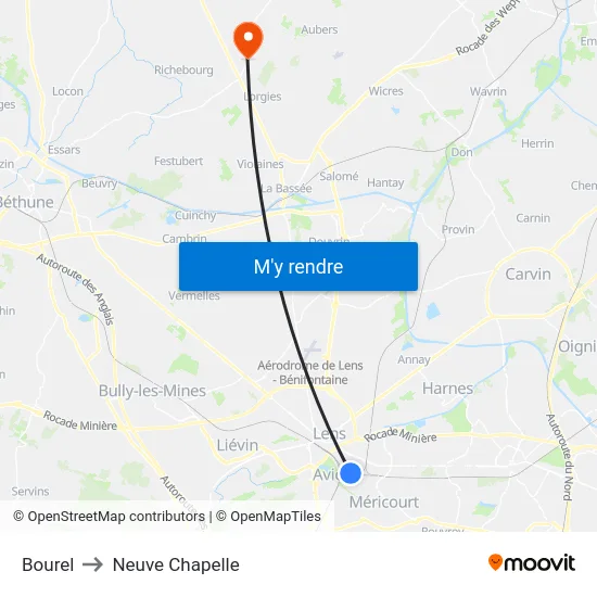 Bourel to Neuve Chapelle map
